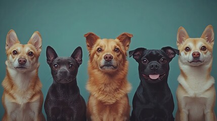 pets animals group collage for veterinary or petshop isolated : Generative AI