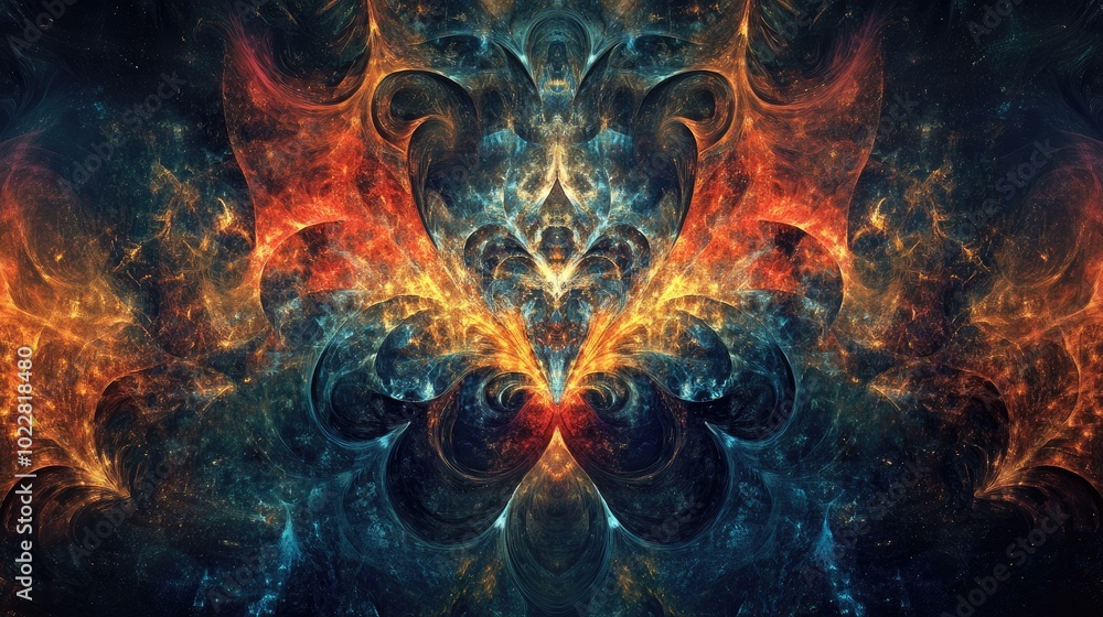 Poster abstract fractal fantasy design backdrop