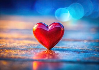 Fototapeta premium Tiny Heart Image - A Delicate Symbol of Love, Emotion, and Affection in a Minimalist Style