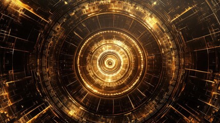 Abstract concentric radial geometric design featuring geometric radial elements