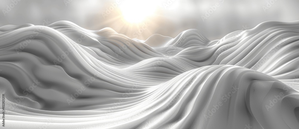 Poster abstract 3d white background with wavy lines and soft light for futuristic technology design