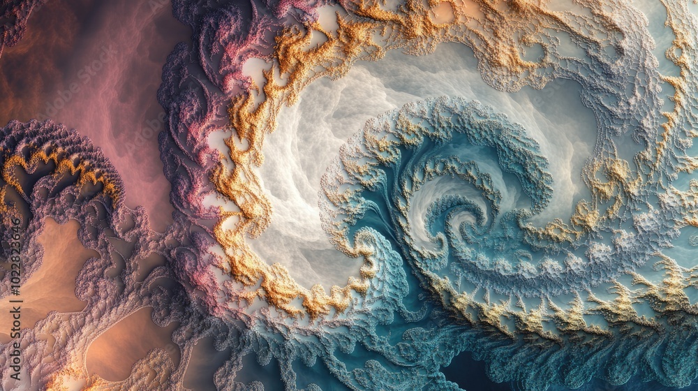 Aufkleber abstract digital fractal design featuring a curving fantasy background