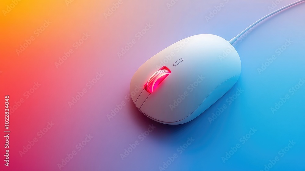 Poster modern computer mouse with colorful background