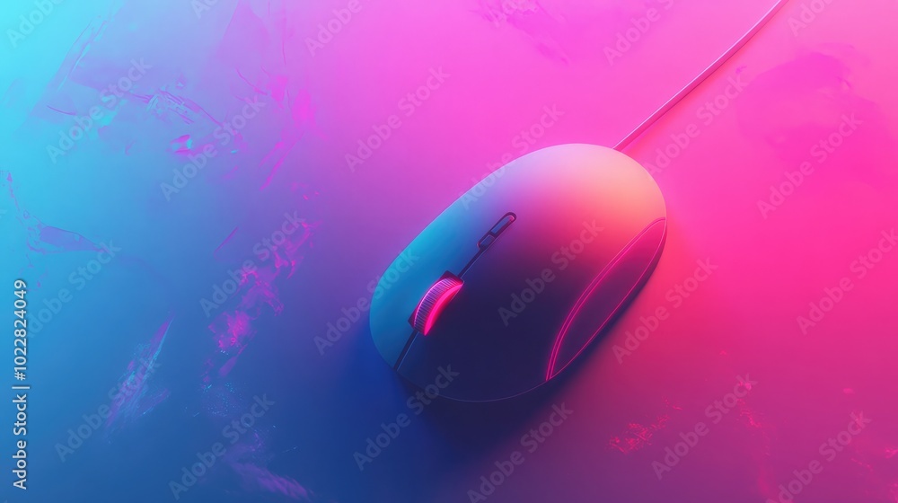 Poster modern computer mouse on vibrant background
