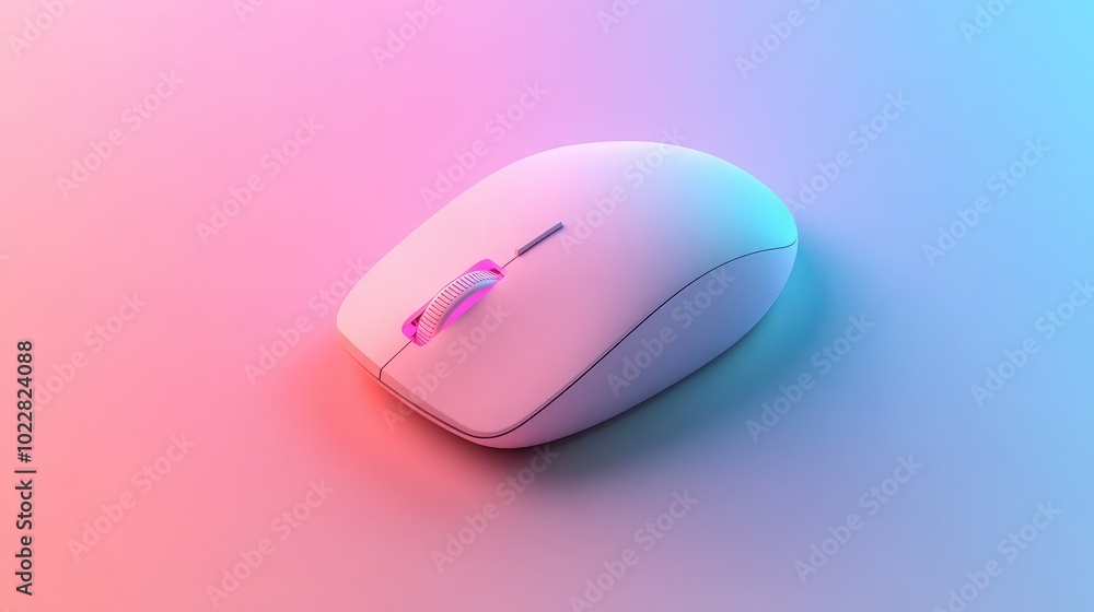 Poster modern computer mouse on gradient background