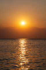 Spectacular sunset on the sea. Greece, Neos Marmaras.	