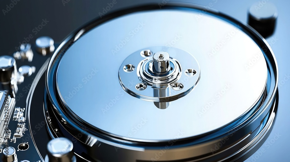 Poster metallic surface of a hard disk drive component