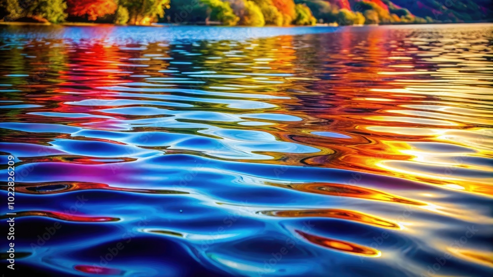Poster tranquil rippling water surface creating gentle patterns under natural light reflection and movement