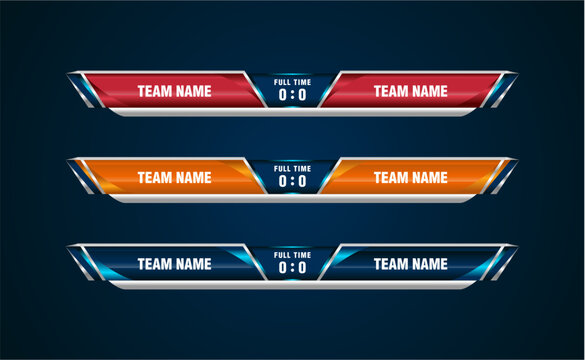 Scoreboard Broadcast Sport Lower Thirds vector template design  sport game soccer football,futsal,basketball