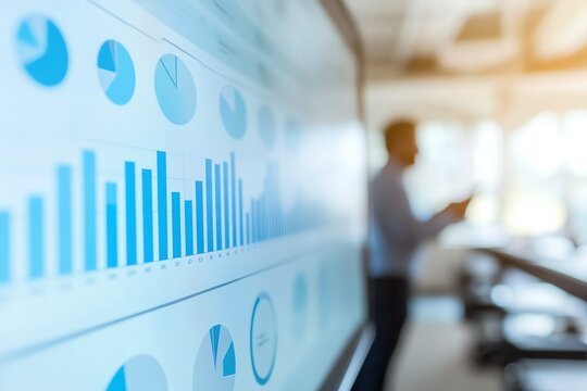 Data analysis presentation in an office