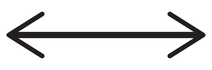 Black long dual arrow icon vector. Simple dual arrow icon vector. Dual arrow Vector illustration. Double arrow icon set . two side arrows icon vector. 