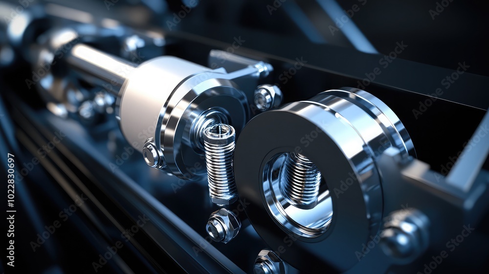 Poster close-up of mechanical components in operation