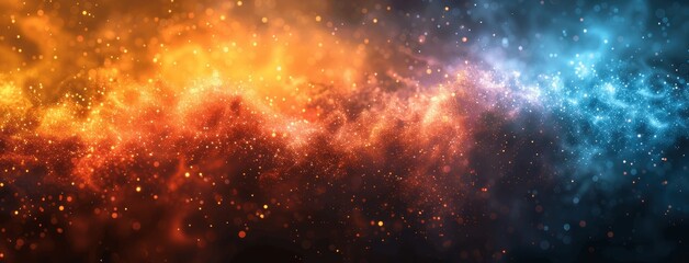 Fototapeta premium Abstract Grainy Gradient Background Green Orange Purple Dark Glowing Color Design