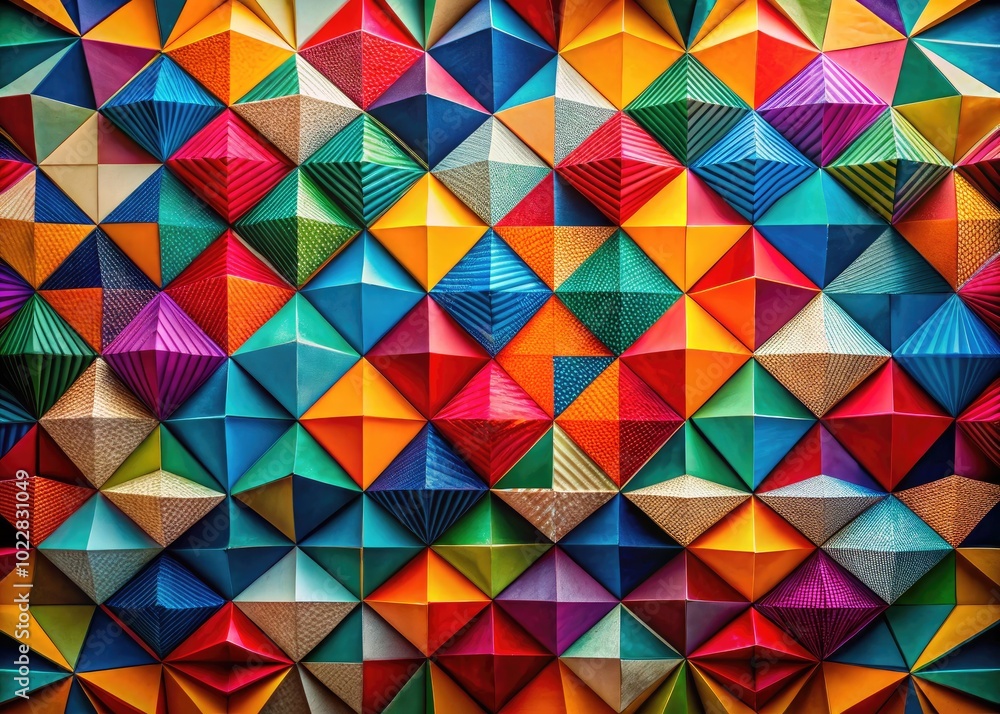 Leinwandbilder two thirds of a colorful abstract composition with geometric shapes and dynamic patterns for art use