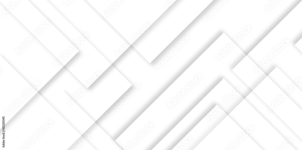 Poster Abstract white background with diamond and triangle shapes layered in modern abstract pattern design.Grey white abstract square background geometry shine and layer element vector for presentation.	