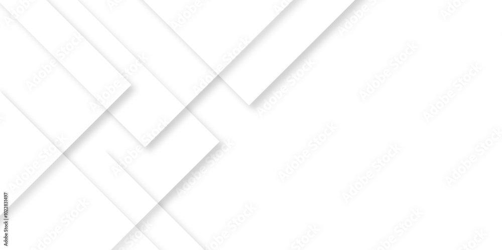 Poster Abstract white background with diamond and triangle shapes layered in modern abstract pattern design.Grey white abstract square background geometry shine and layer element vector for presentation.	