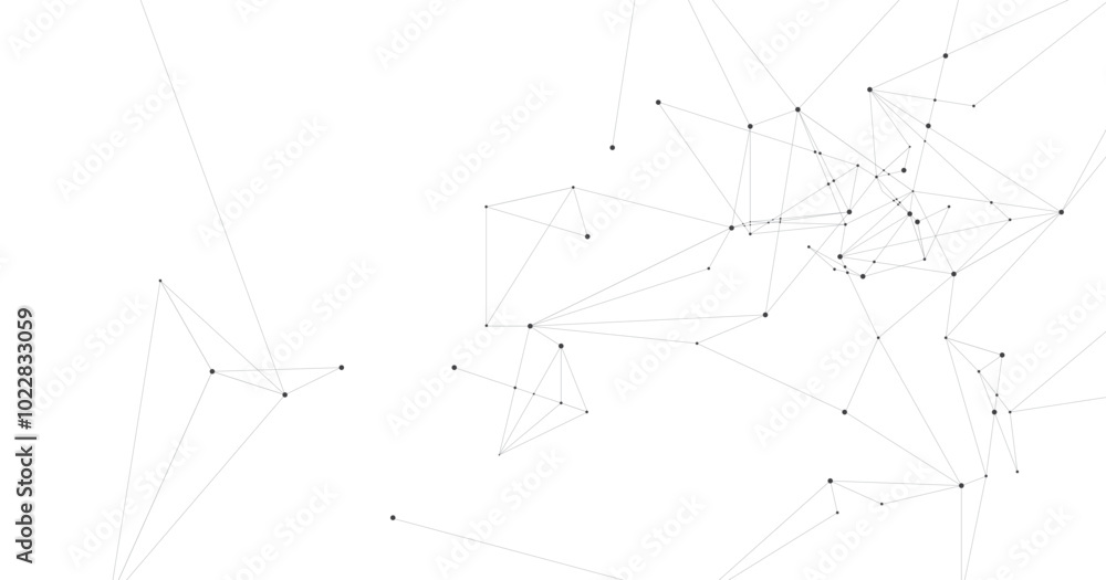 Poster Concept of geometric mesh lines on a white background. Triangle pattern. Geometric abstract background with simple Triangle elements.	

