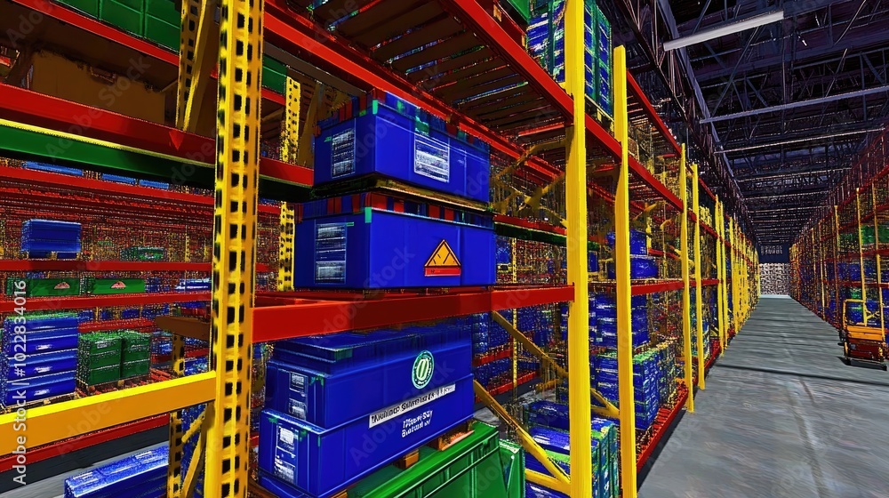 Poster augmented reality in a smart warehouse, where package information is displayed through ar glasses fo