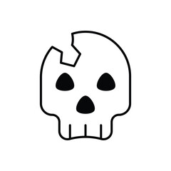 Cracked Skull vector icon
