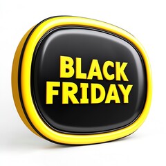 "BLACK FRIDAY" button on white background : Generative AI