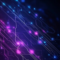 Obraz premium Stunning blue and purple technology background featuring intricate circuit designs.