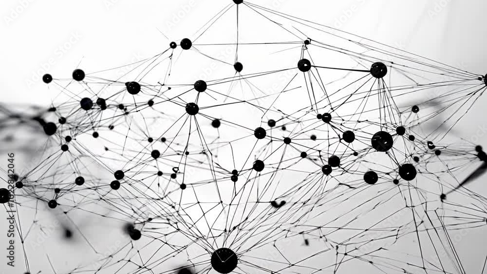Poster abstract network representing connections and data exchange, perfect for tech and communication conc
