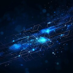 Obraz premium Sleek blue geometric shapes creating a sophisticated technology background.