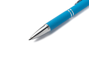 Elegant blue ballpoint pen isolated