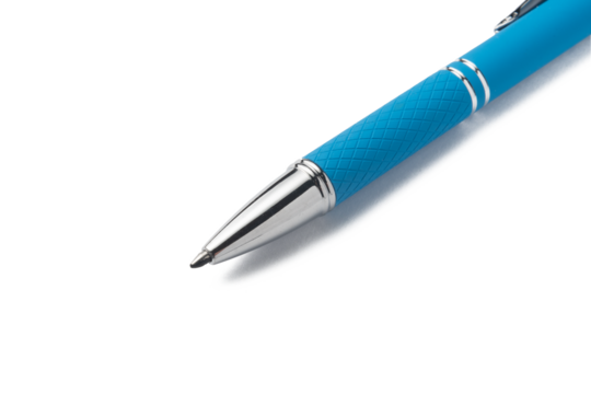 Elegant blue ballpoint pen isolated