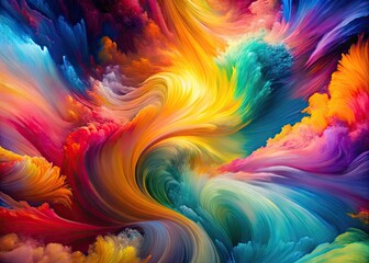 Obraz premium Vibrant Abstract Art with Dynamic Brush Strokes in Bold Colors and Fluid Textures for Creative Design