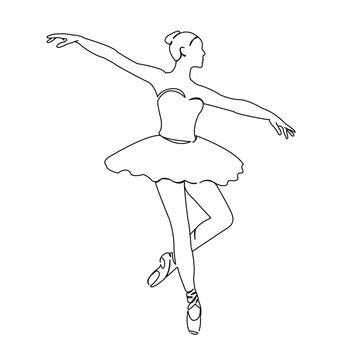 recommend clip art: One continuous single drawing line art doodle beautiful, drawing, ballet, dancer. Isolated flat illustration hand draw contour on a white background
                    