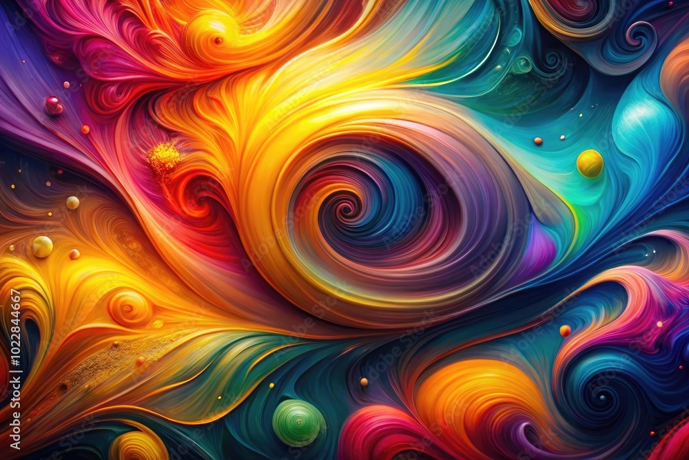 Poster vibrant abstract background with colorful swirls and shapes for artistic and creative projects