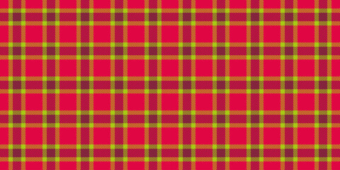 Official tartan texture check, newborn fabric plaid textile. Graphic seamless vector background pattern in red and lime colors.