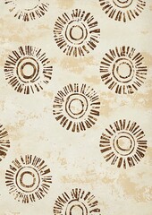 Bohemian-Style Line Drawing on Brown Paper Texture