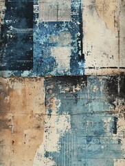Vintage Abstract Grunge Collage with Typography, Numbers, and Distressed Textures