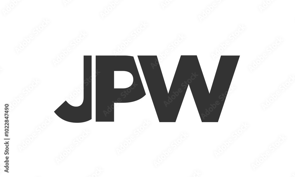 Poster jpw logo design template with strong and modern bold text. initial based vector logotype featuring s