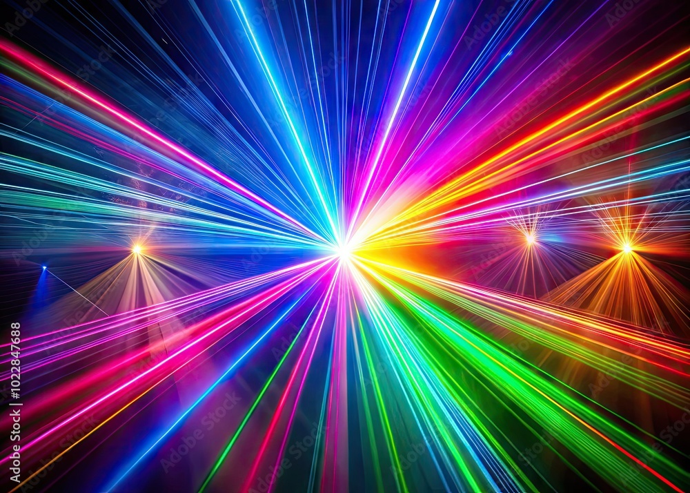 Poster vibrant abstract laser background with colorful light rays creating a dynamic visual experience
