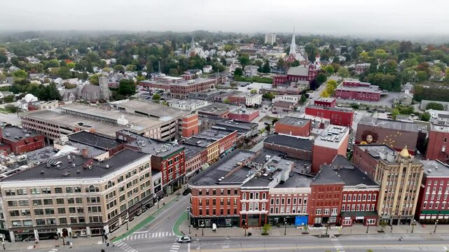 aerial fast push high over rutland vermont