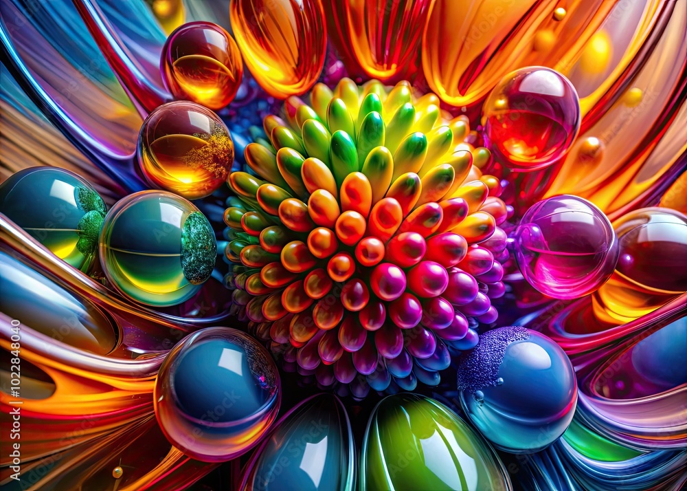 Aufkleber vibrant abstract object with dynamic shapes and vivid colors perfect for modern design concepts