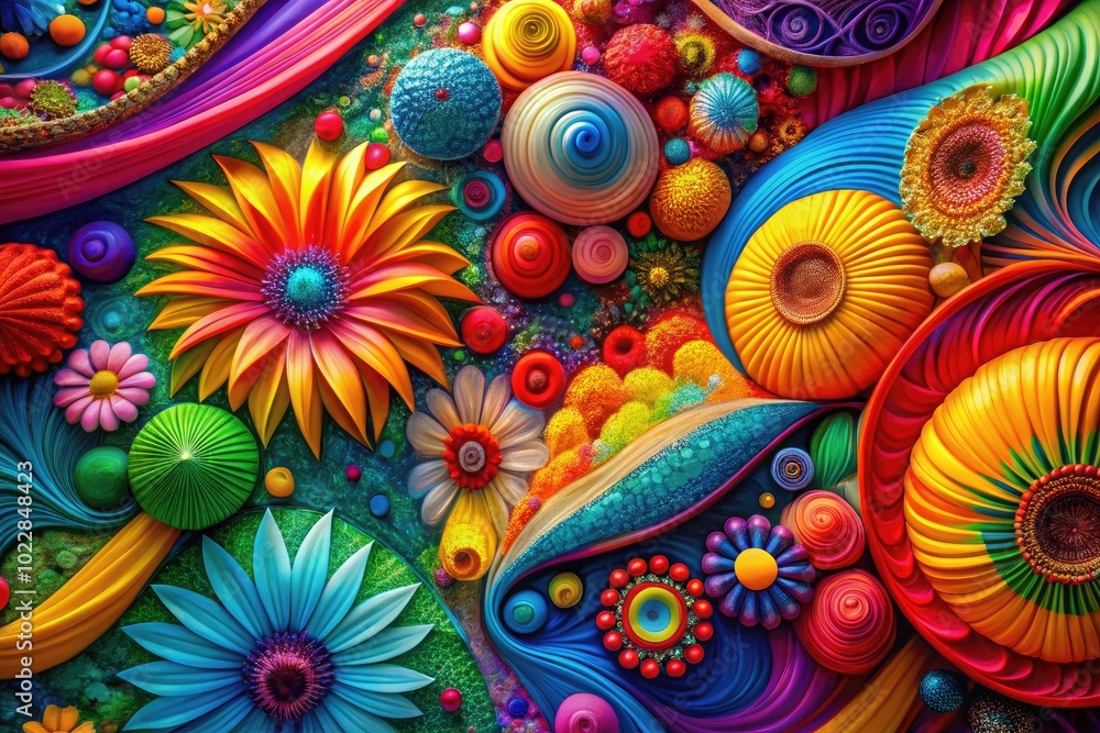 Poster vibrant abstract patterns in vivid colors creating a dynamic visual experience for modern design