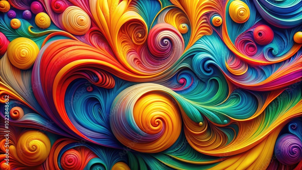 Poster vibrant abstract patterns with colorful swirls and shapes for artistic and modern design projects