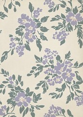 Elegant Pastel Pink and Mint Green Floral Paper on Cream Background