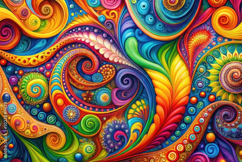 Poster vibrant abstract wallpaper with colorful swirls and patterns for modern digital backgrounds