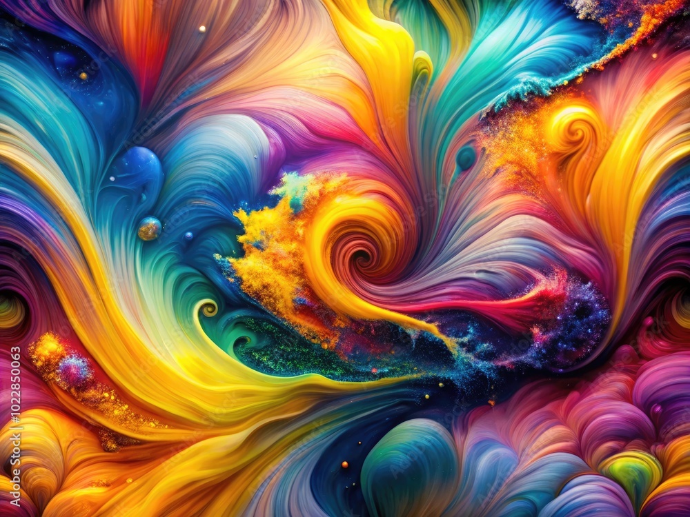 Aufkleber vibrant acid visuals with colorful abstract patterns and fluid shapes for creative projects and desi