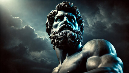 Ancient Stoic Philosopher in Contemplative Pose with Timeless Wisdom
