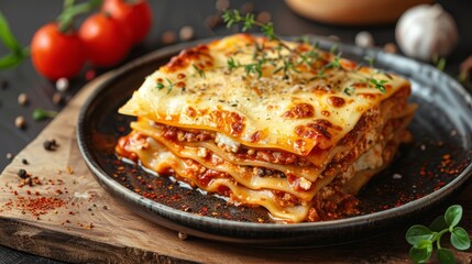 delicious homemade lasagna ready to eat