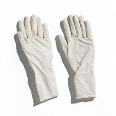 Obraz premium A pair of medical gloves on a white background.