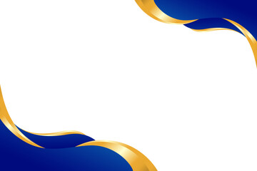 Blue and Gold curve wavy vector border for footer header background. Suitable for certificate, flyer, letterhead, banner, etc background