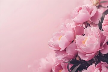 Fototapeta premium Beautiful Pink Floral Wallpaper with Space for Text