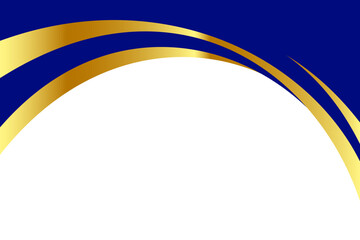 Blue and Gold curve wavy vector border for footer header background. Suitable for certificate, flyer, letterhead, banner, etc background